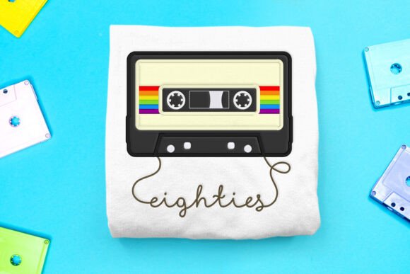 80s Rainbow Cassette Tape Applique