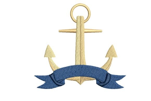 Anchor Ribbon: Nautical Elegance for Holiday Stitching