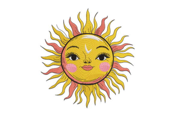 Boho Sun Embroidery Design