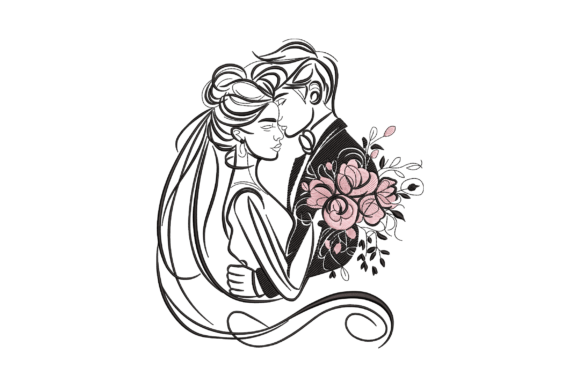 Bride Groom Embroidery Design