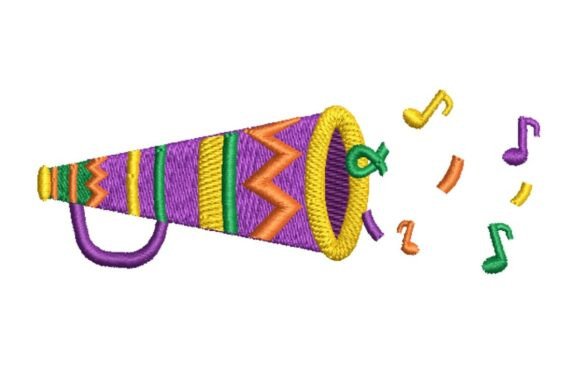 Colorful Trumpet Embroidery Design