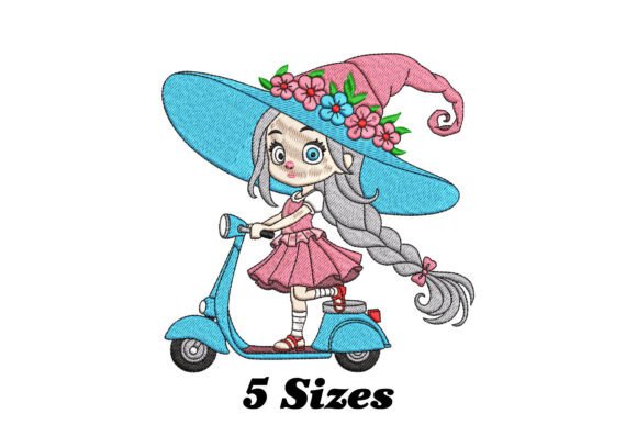 Cute Girl Riding Scooter