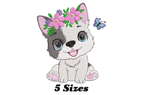 Cute Puppy with Flower