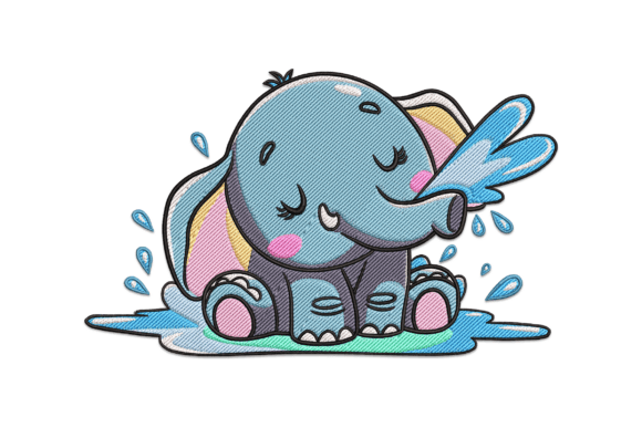 Elephant with Water Splash