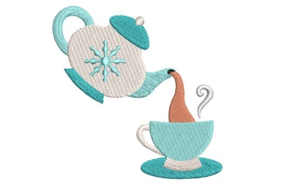 Teapot and Teacup: A Winter-Soft Embroidery Design That Stitches With Intention
